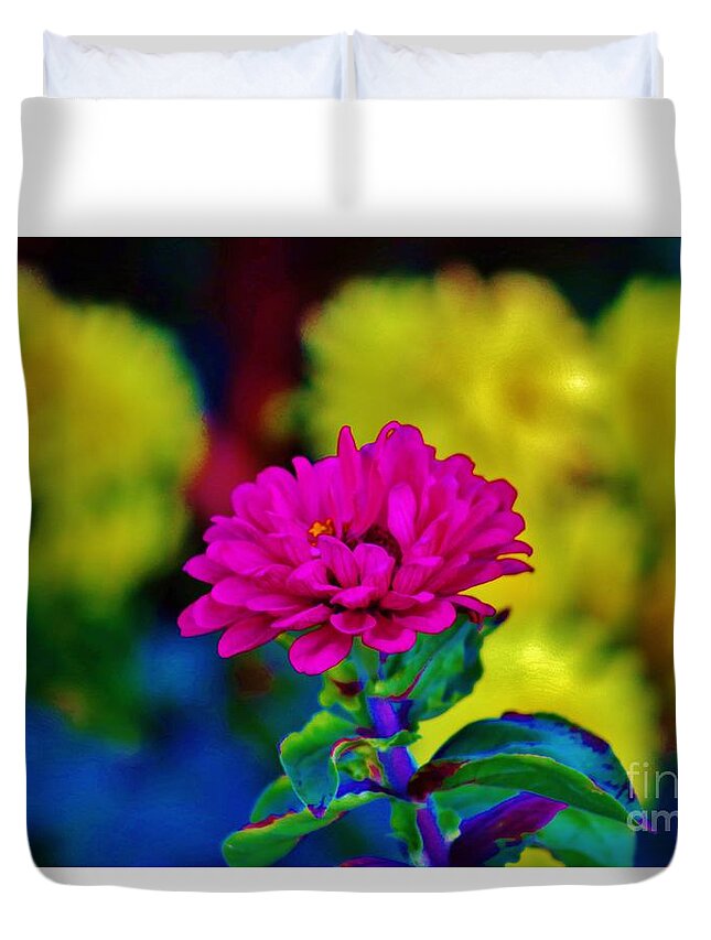 Dahlia Duvet Cover featuring the photograph Standing Out in a Crowd by Craig Wood