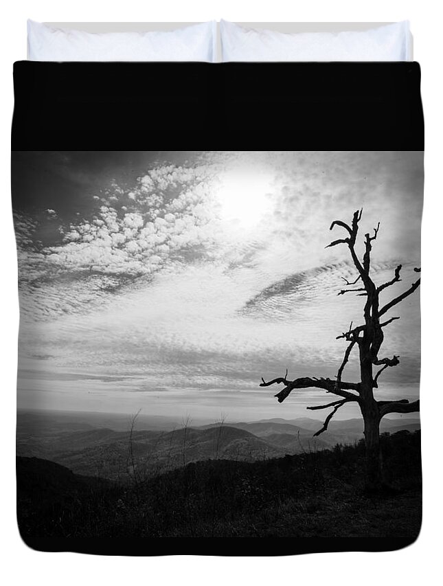 Black Duvet Cover featuring the photograph Standing by Ross Henton
