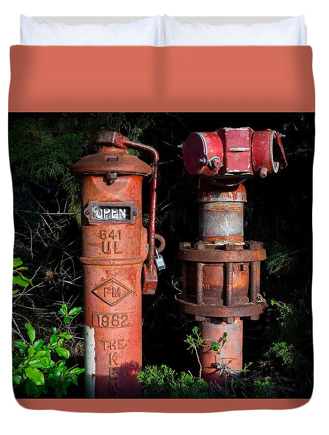 Standpipes Duvet Cover featuring the photograph Standpipes by Derek Dean