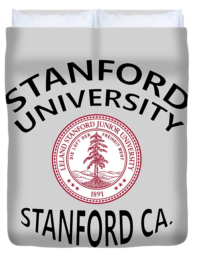 Stanford University Duvet Cover featuring the digital art Stanford University Stanford California by Movie Poster Prints