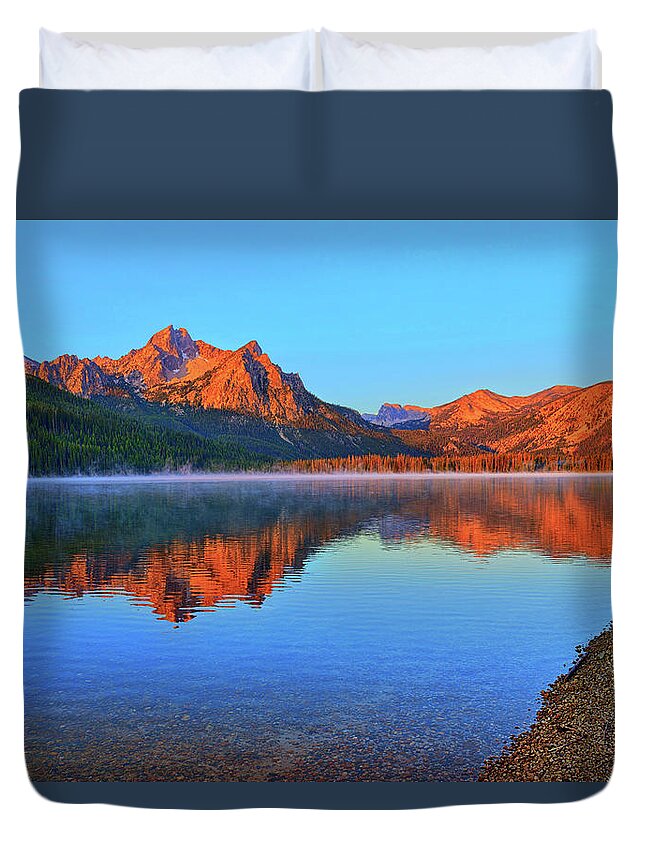 Stanley Lake Duvet Cover featuring the photograph Stanley Lake by Greg Norrell