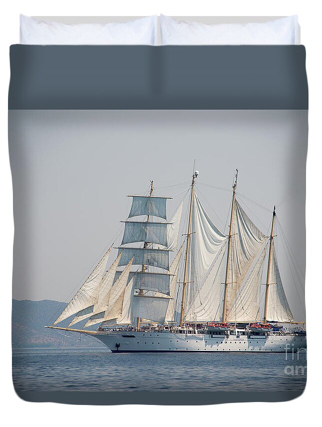 Aegis Duvet Cover featuring the photograph Star Flyer II by Hannes Cmarits