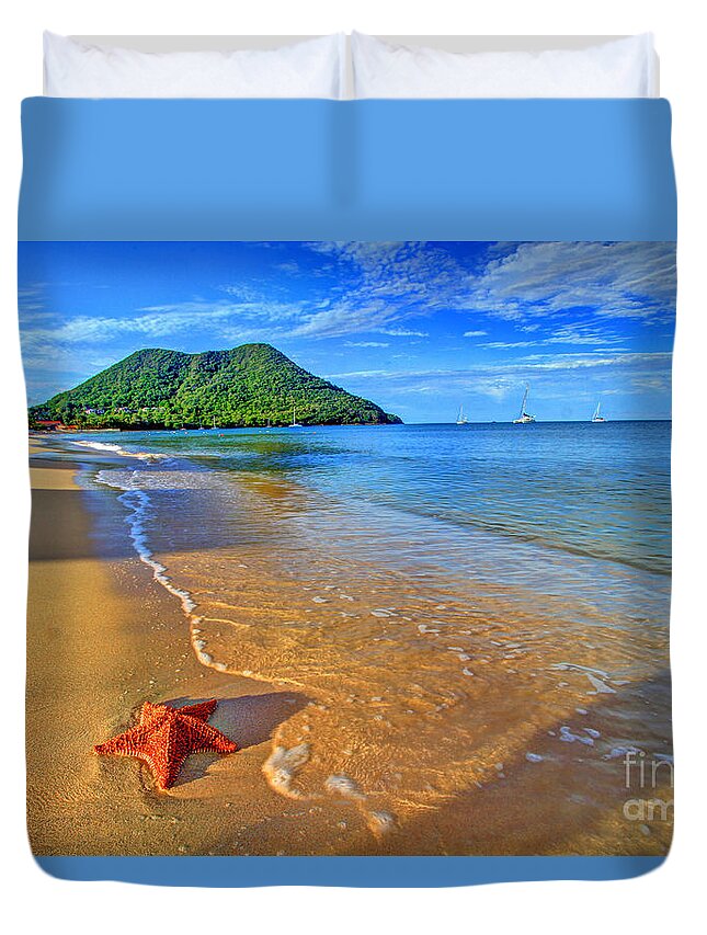 Beach Duvet Cover featuring the photograph Starfish Beach by Scott Mahon