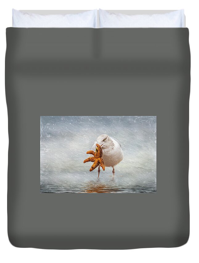 Coastal Duvet Cover featuring the photograph Starfish For Dinner by Cathy Kovarik