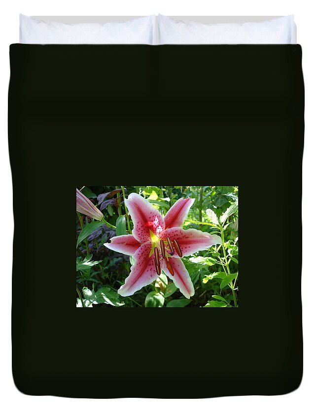Lily Duvet Cover featuring the photograph Stargazer lily by Susan Baker