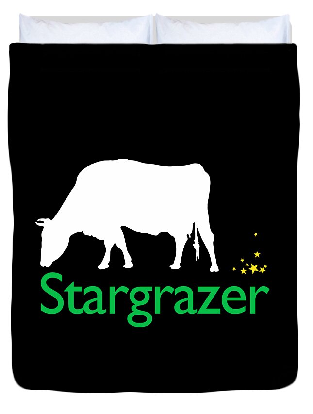 Cow Duvet Cover featuring the digital art Stargrazer by Jim Pavelle
