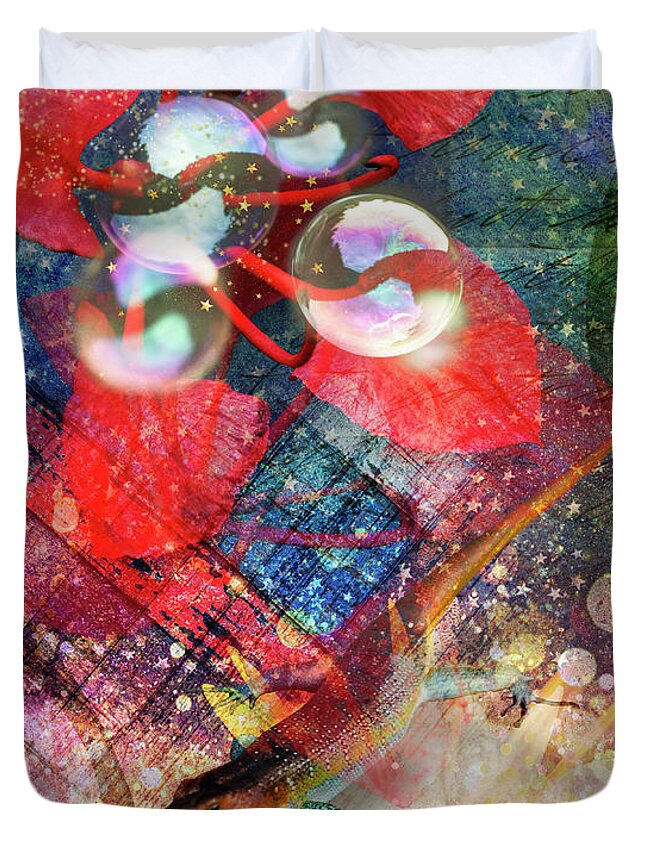 Starlight Duvet Cover featuring the digital art Starlight by Linda Carruth