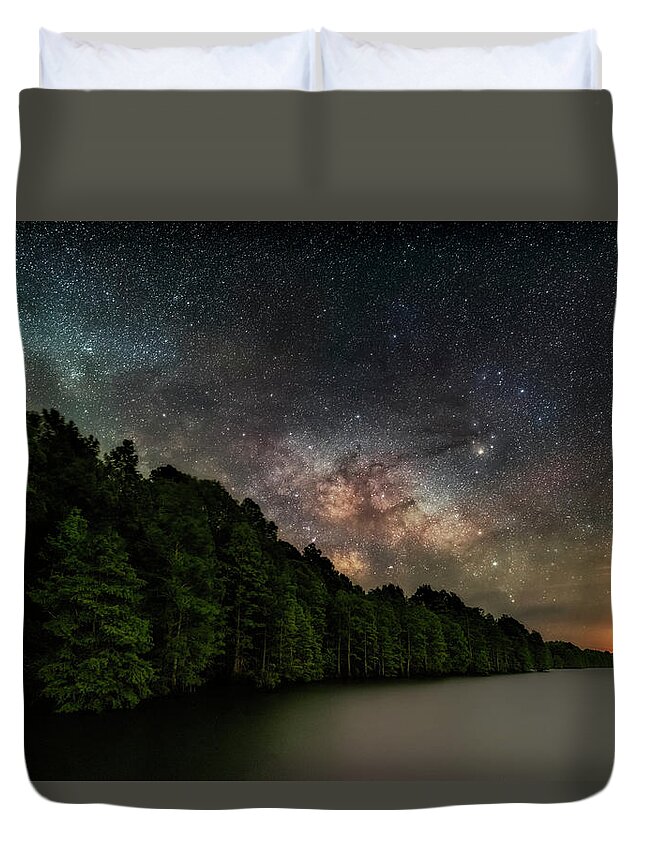 Starlight Swimming Duvet Cover featuring the photograph Starlight Swimming by Russell Pugh