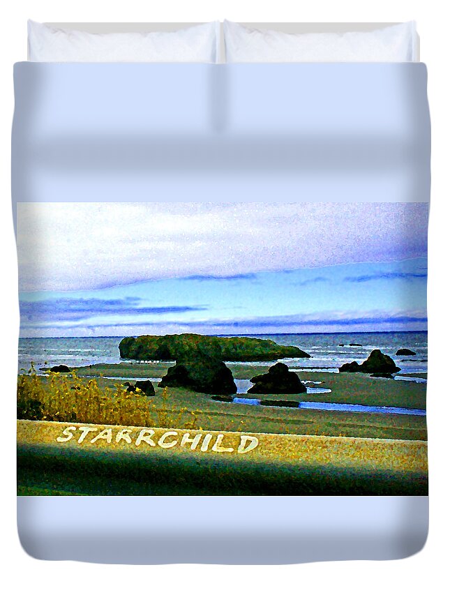 Pacific North West Duvet Cover featuring the digital art Starrchild by Joseph Coulombe