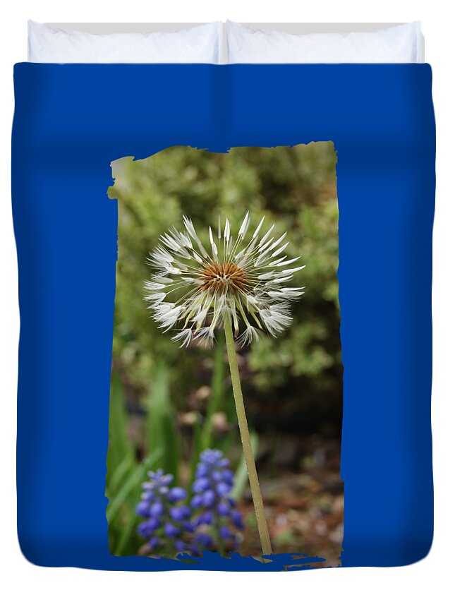 Dandelion Duvet Cover featuring the photograph Starry Dandelion by Margie Avellino