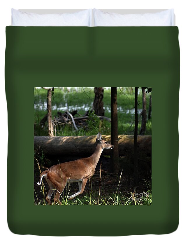 Nature Duvet Cover featuring the photograph Startled Reaction by Skip Willits