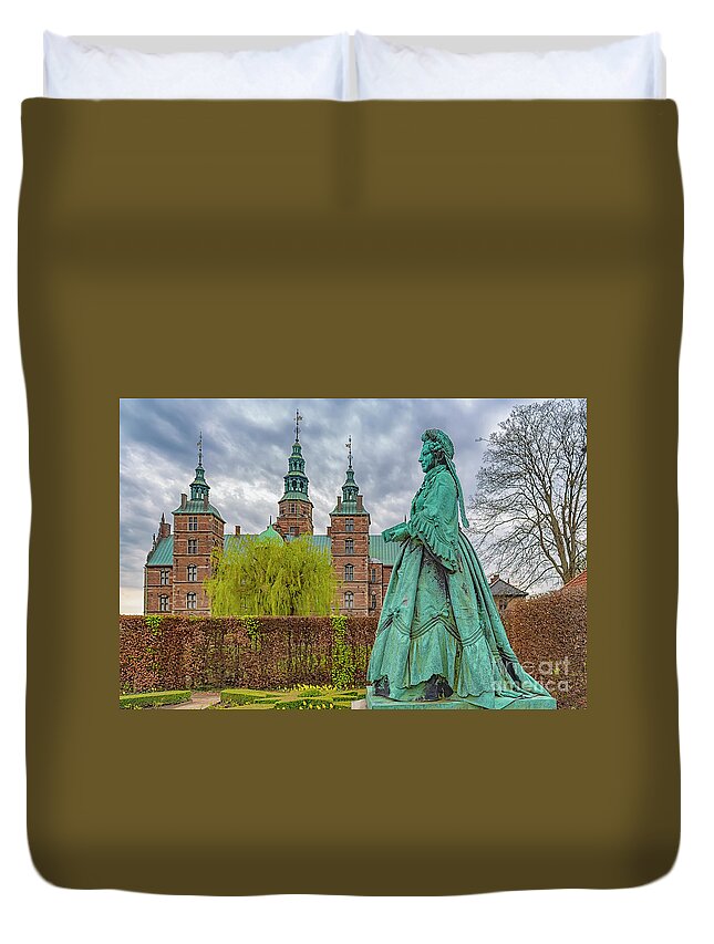 Denmark Duvet Cover featuring the photograph Statue at Rosenborg Castle by Antony McAulay