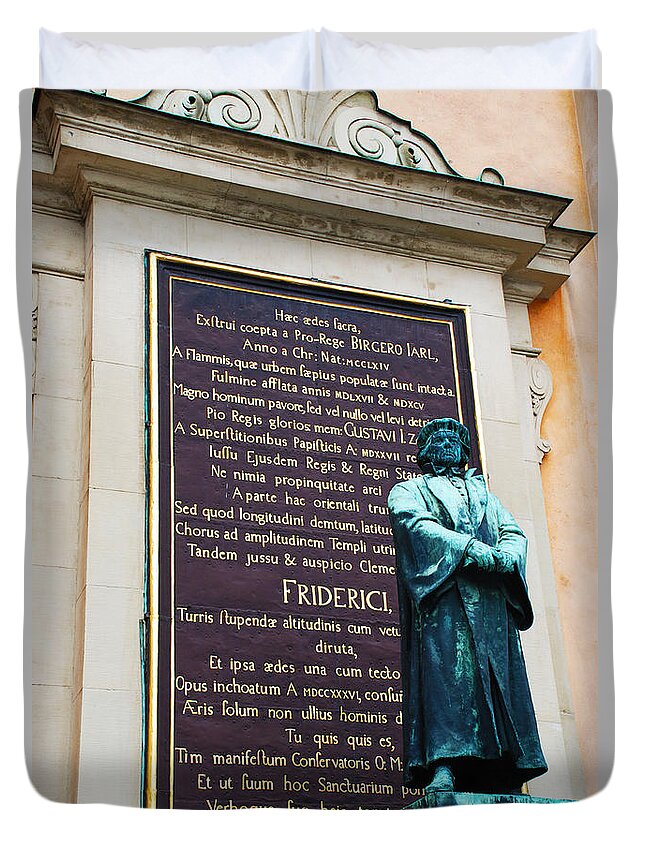 Statue Of Friderici Stockholm Sweden Duvet Cover For Sale By Just