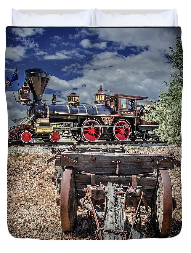 Train Duvet Cover featuring the photograph Steam Engine by Steph Gabler