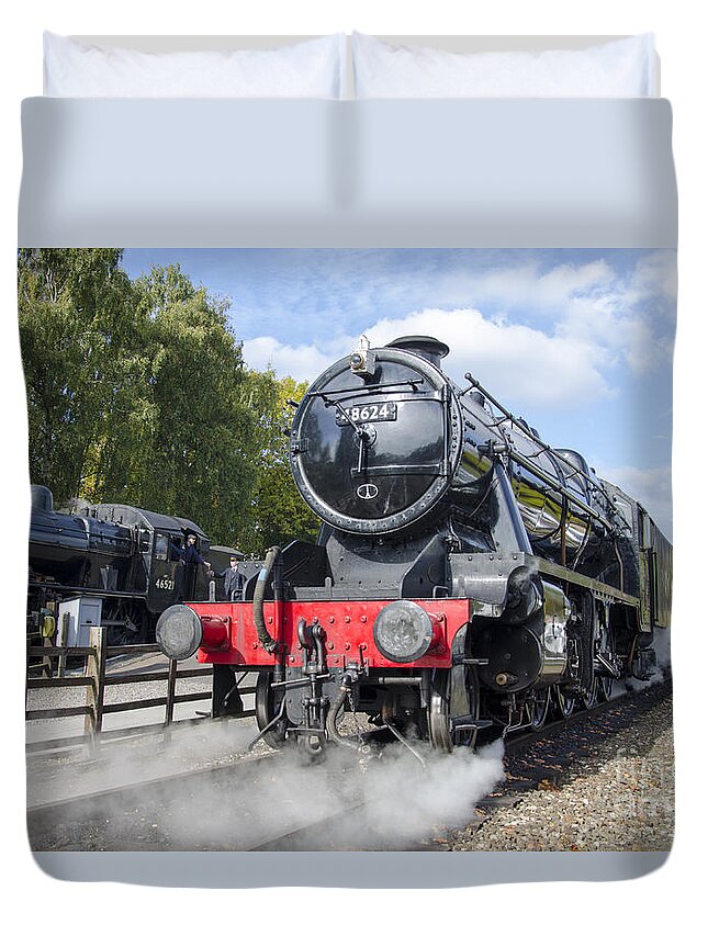 Lms Duvet Cover featuring the photograph Steam locos at Rothley by Steev Stamford