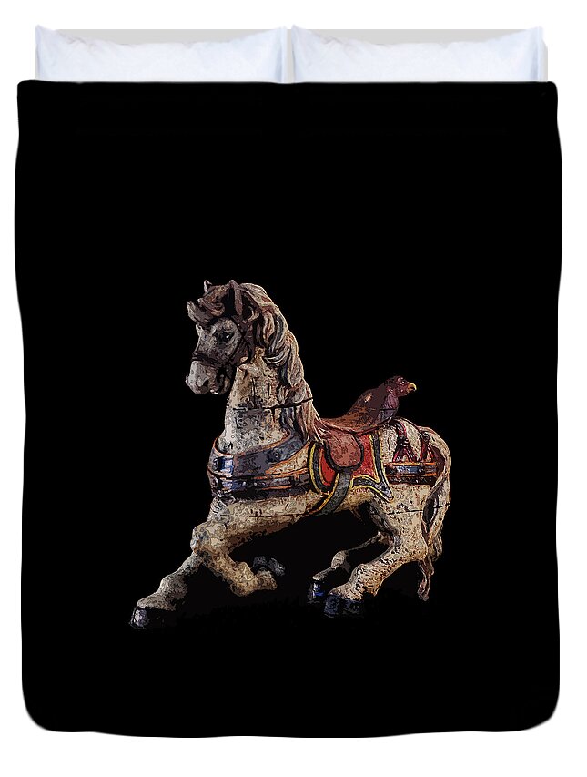 Carousel Duvet Cover featuring the photograph Steed by James Rentz