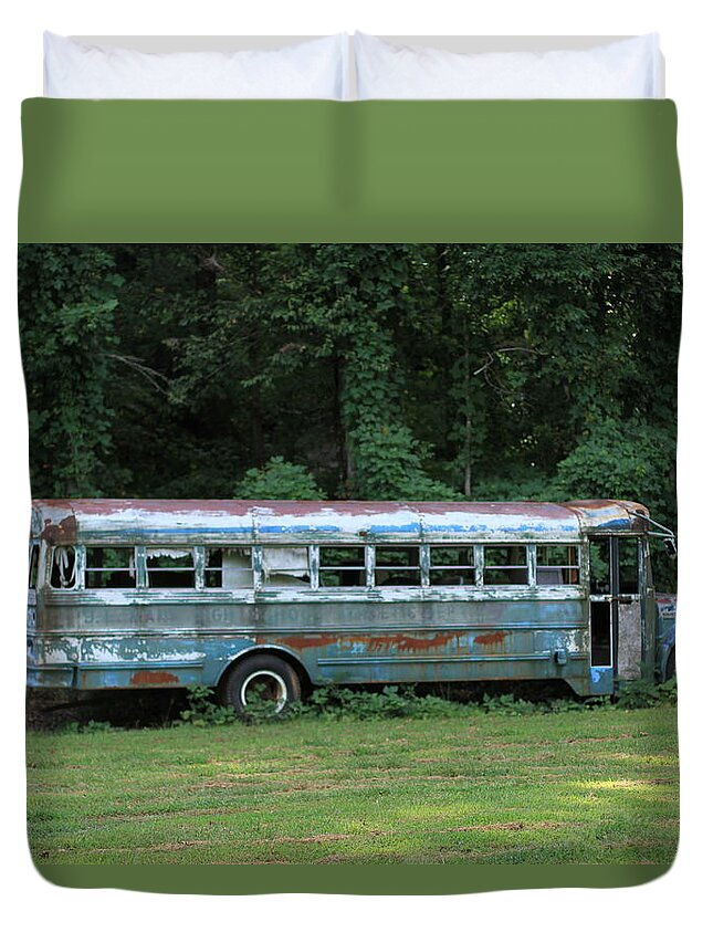 Bus Duvet Cover featuring the photograph Steel Magnolia by Karen Ruhl