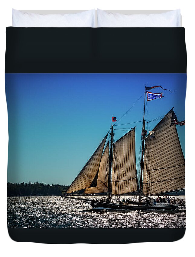 Schooner Duvet Cover featuring the photograph Stephen Taber by Fred LeBlanc