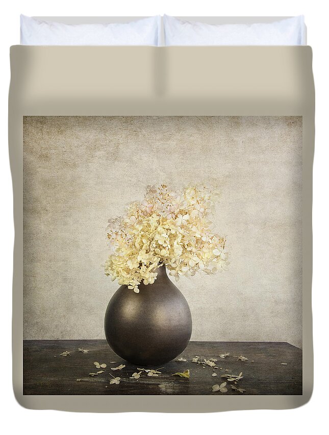 Classic Still Life Duvet Cover featuring the photograph Still Life With Hydrangea by Theresa Tahara