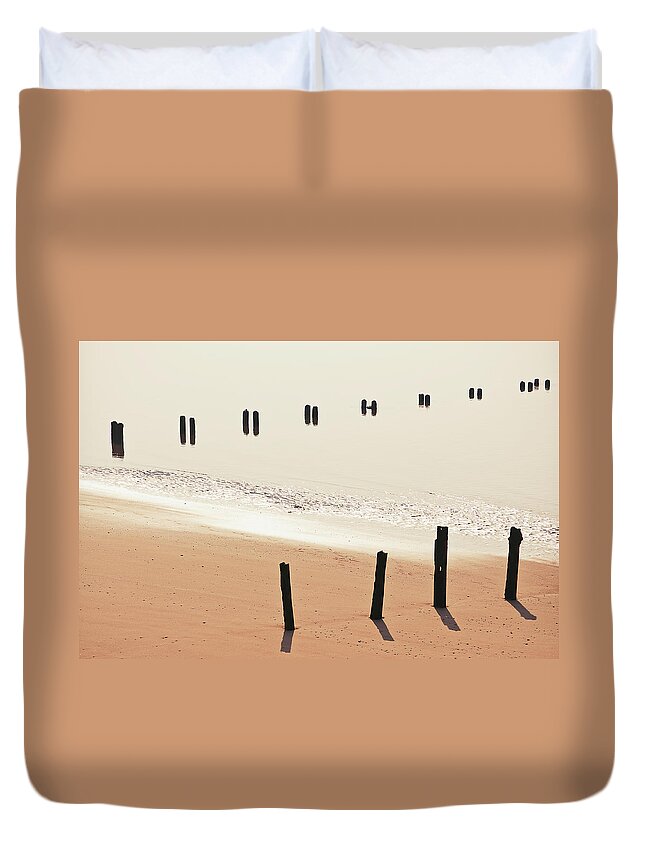 Beach Duvet Cover featuring the photograph Stillness by Nick Barkworth