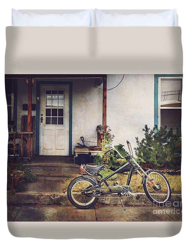Livingston Duvet Cover featuring the photograph Sting Ray Bicycle by Craig J Satterlee