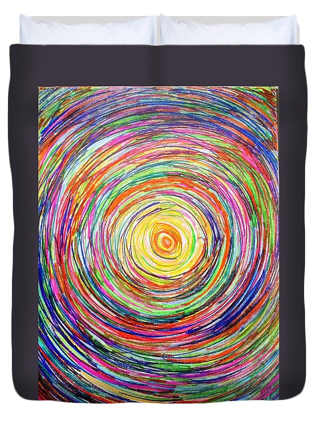  Duvet Cover featuring the painting Stir by Sala Adenike