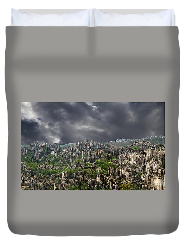  Duvet Cover featuring the photograph Stone Forest 3 by Robert Hebert