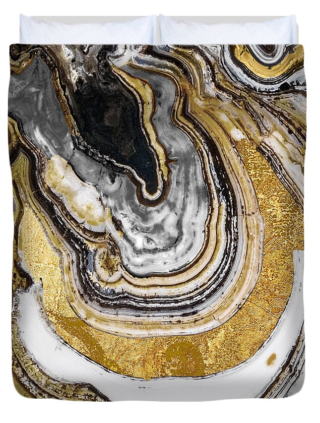 Geode Duvet Cover featuring the painting Stone Prose by Mindy Sommers