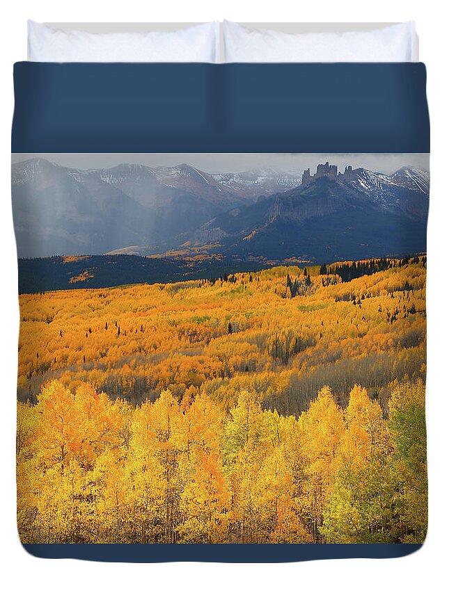 Ohio Pass Duvet Cover featuring the photograph Storm at Ohio Pass during autumn by Jetson Nguyen