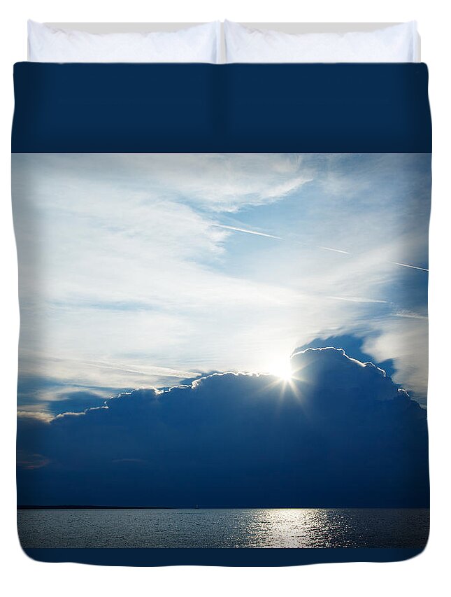 Croatia Duvet Cover featuring the photograph Storm clouds moving away in the morning by Ian Middleton