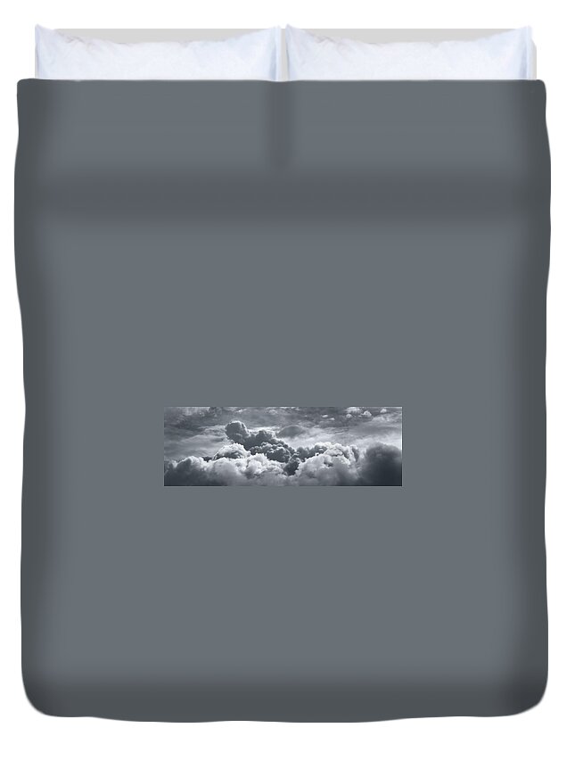 Weather Duvet Cover featuring the photograph Storm Clouds over Sheboygan by Scott Norris
