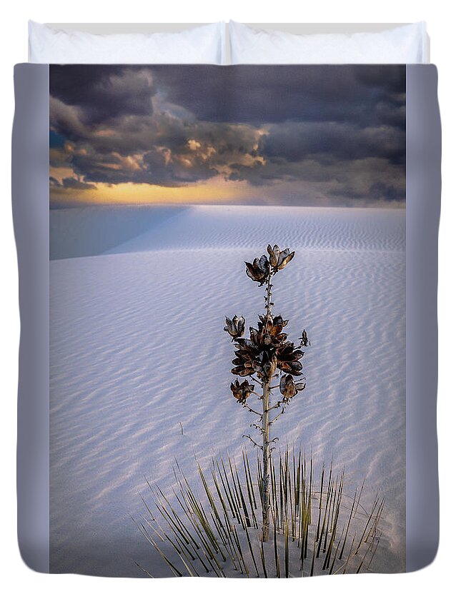 South-west Duvet Cover featuring the photograph Storm light at White Sands by Tim Bryan