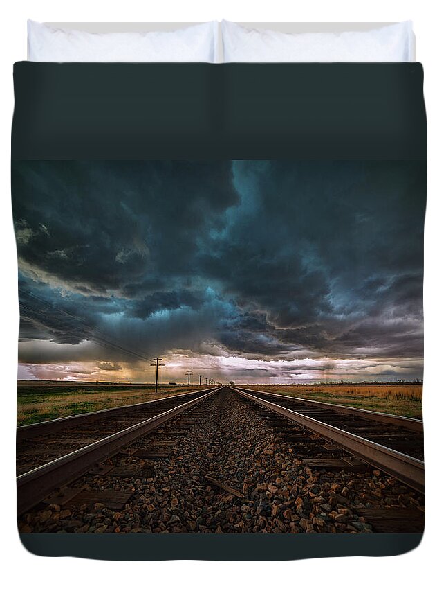 Storm Duvet Cover featuring the photograph Storm Tracks by Darren White