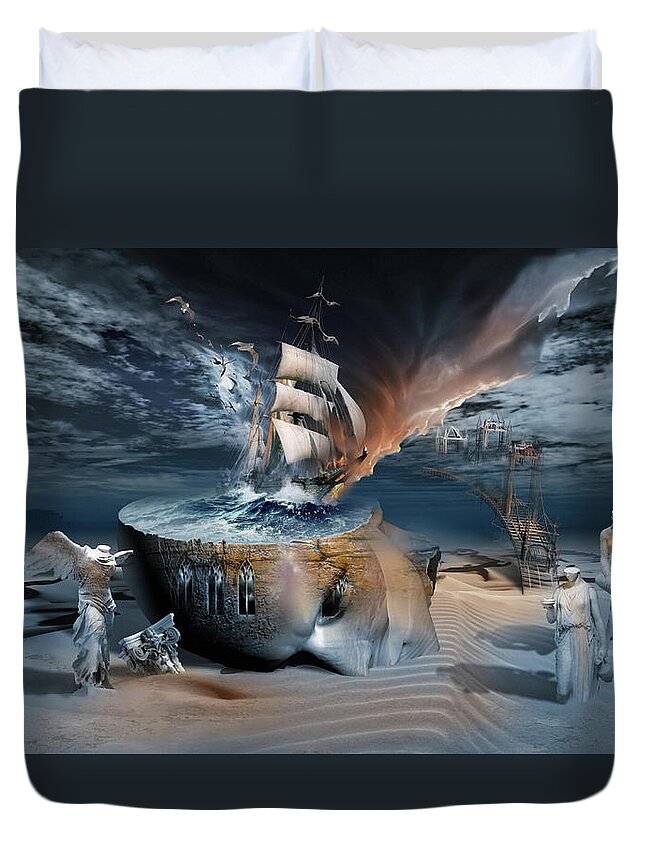 Neo-romanticism Duvet Cover featuring the digital art Stormbringer by George Grie