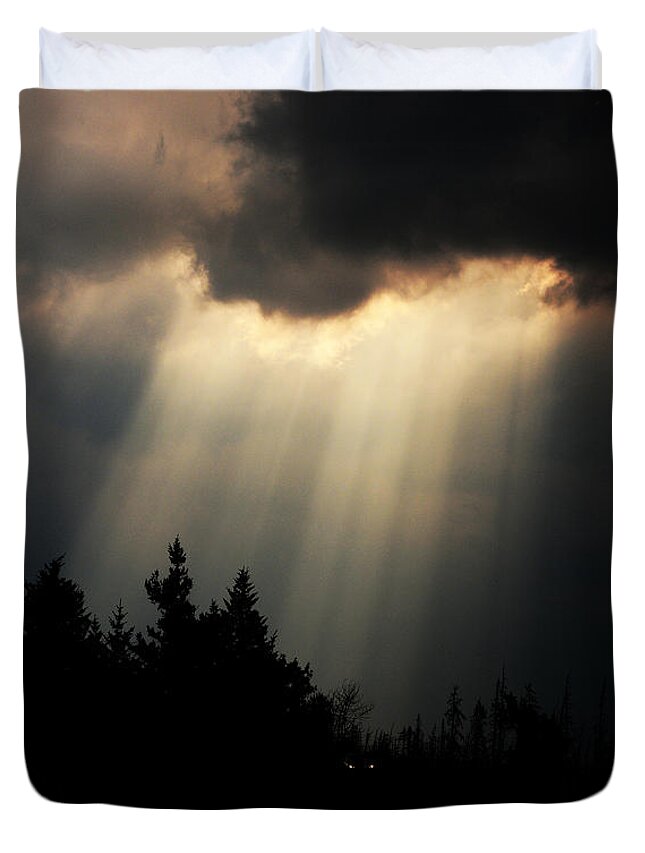 Storm Duvet Cover featuring the photograph Storms and Sun Rays by Whispering Peaks Photography