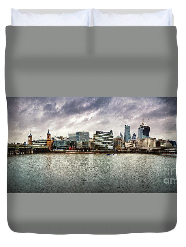 London Duvet Cover featuring the photograph Stormy skies over London by Jane Rix