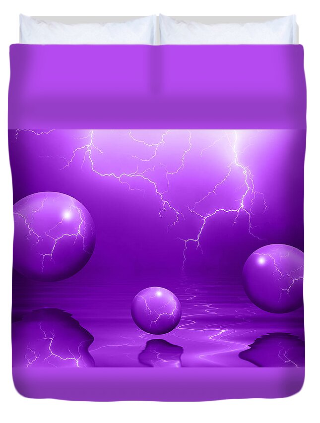 Bubbles Duvet Cover featuring the photograph Stormy Skies - Purple by Shane Bechler