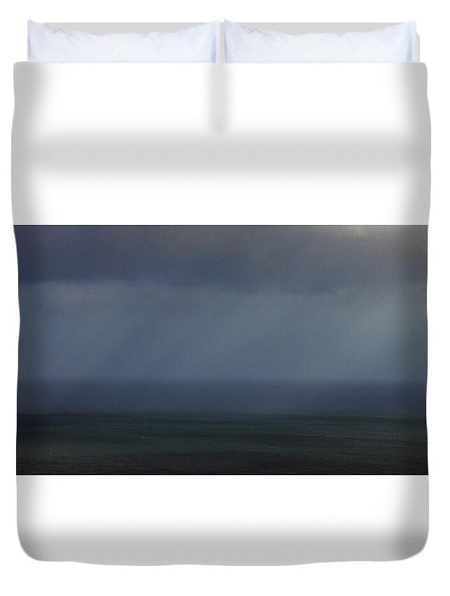 Cornwall Duvet Cover featuring the digital art Stormy Sky by Julian Perry