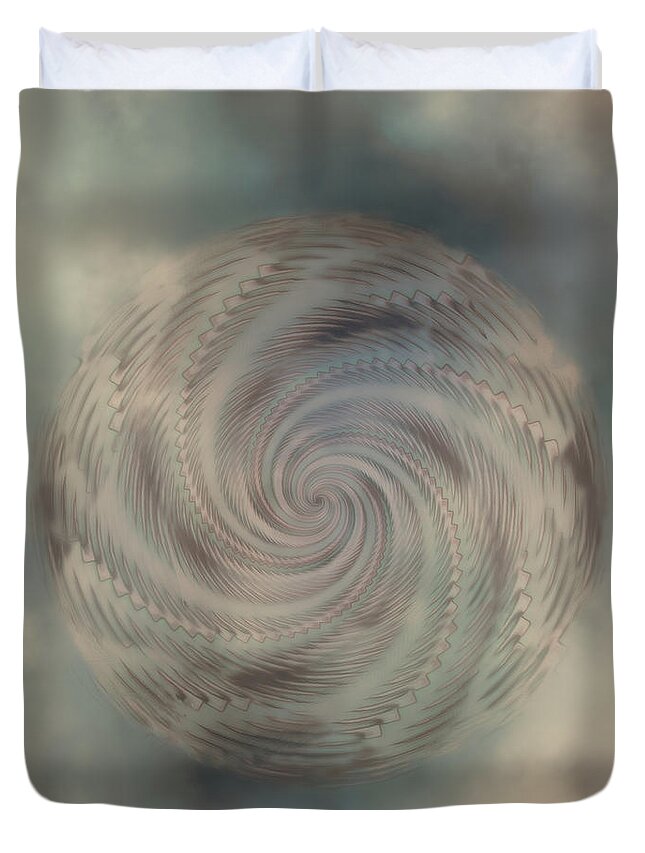 Abstract Duvet Cover featuring the photograph Stormy Spiral by John M Bailey