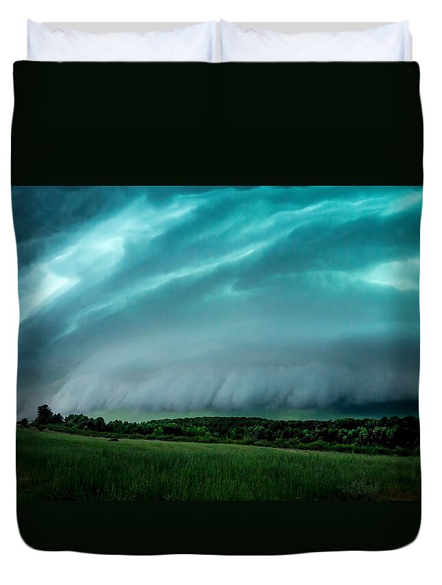 Thunder Storms Duvet Cover featuring the photograph Stormy Weather by Dean Ginther