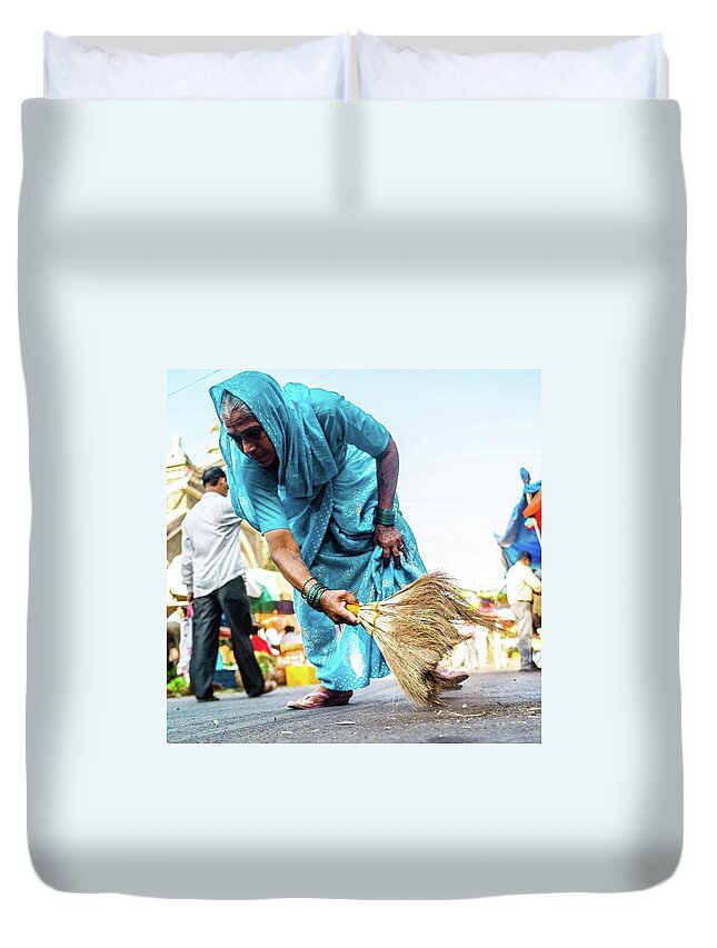 Beautiful Duvet Cover featuring the photograph Street Sweeping by Aleck Cartwright