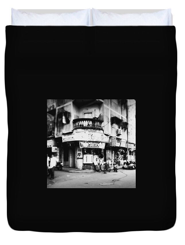 #street Photograohy #crossroads #street Corners #street Shops Duvet Cover featuring the photograph StreetShots_Surat by Priyanka Dave