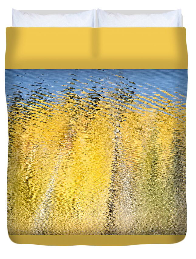 Abstract Duvet Cover featuring the photograph Striking Gold by Denise Bush