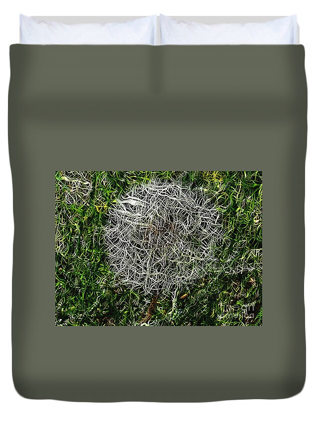 String Theory Dandelion Plant Art Artist Filter A An The Craig Walters Photo Photograph Photographic Biology Abstract Surreal Forge Grass Landscape Dynamic Color Duvet Cover featuring the digital art String Theory Dandelion by Craig Walters