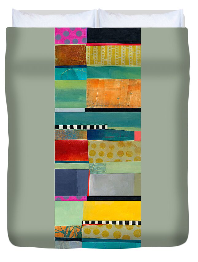 Abstract Art Duvet Cover featuring the painting Stripe Assemblage 2 by Jane Davies