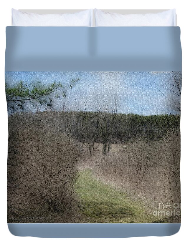 Photography Duvet Cover featuring the photograph Stroll through the Woods by Kathie Chicoine