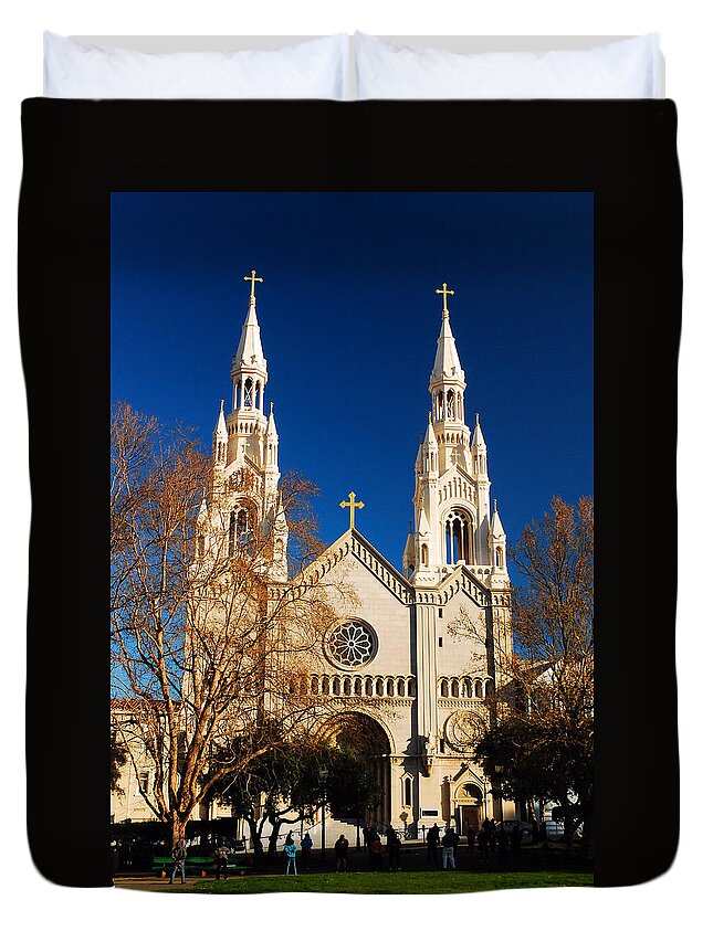 San Duvet Cover featuring the photograph Sts Peter and Paul by James Kirkikis