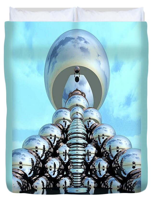 Chrome Duvet Cover featuring the digital art Study in Chrome 3 by Ronald Bissett