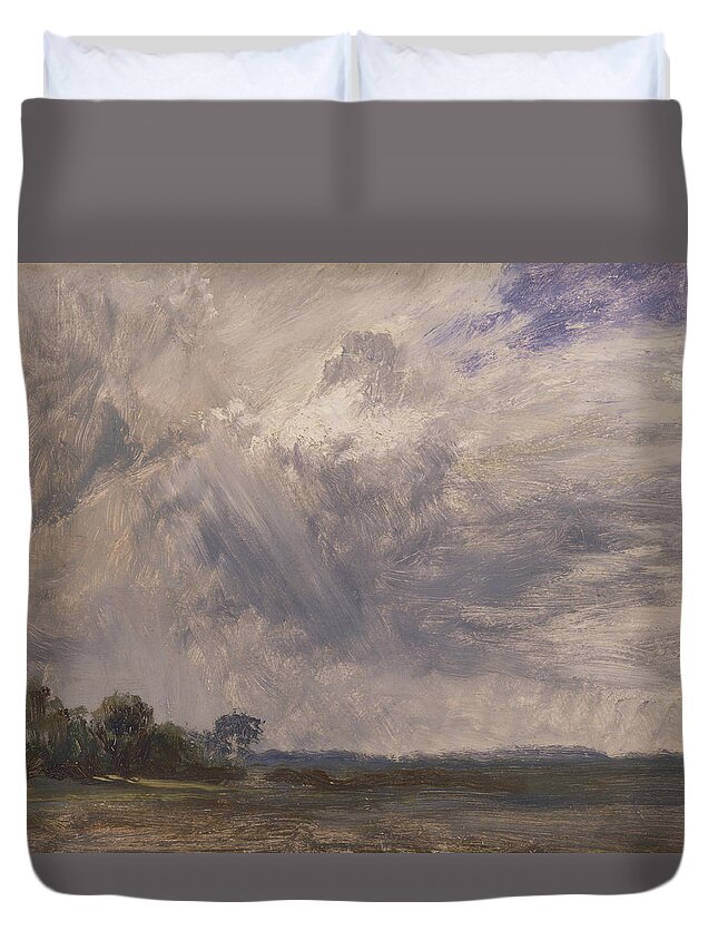 English Romantic Painters Duvet Cover featuring the painting Study of a Cloudy Sky by John Constable