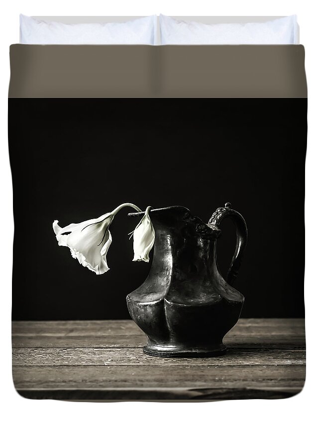 White Flower Duvet Cover featuring the photograph Study of Light by Kim Hojnacki